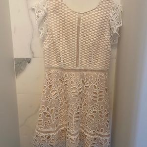 BB Dakota white and nude eyelet dress
